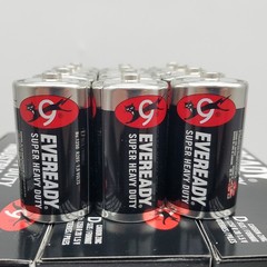 Eveready D Batteries Super Heavy Duty Carbon Zinc 1.5V 1250 R20 Case of 48