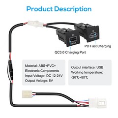 36W Power Ports USB QC PD Charger Sockets For Jetta Golf MK6 Scirocco GTI Jetta