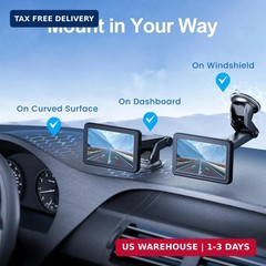 EWAY Suction Cup Mount for CarPlay Display, Backup Camera Monitor, Extended Arm