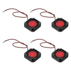 2W 8Ω Mini Speaker, 4PCS Full-Range Portable Micro Loudspeaker, Black Red