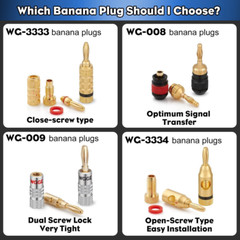 WGGE WG-009 Banana Plugs Audio Jack Connector 12 Pairs / 24 12 Pairs, Silver