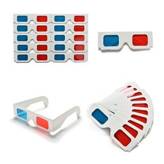 100PCS Anaglyph 3D Cardboard Glasses Red Blue Paper Movie Viewer Universal