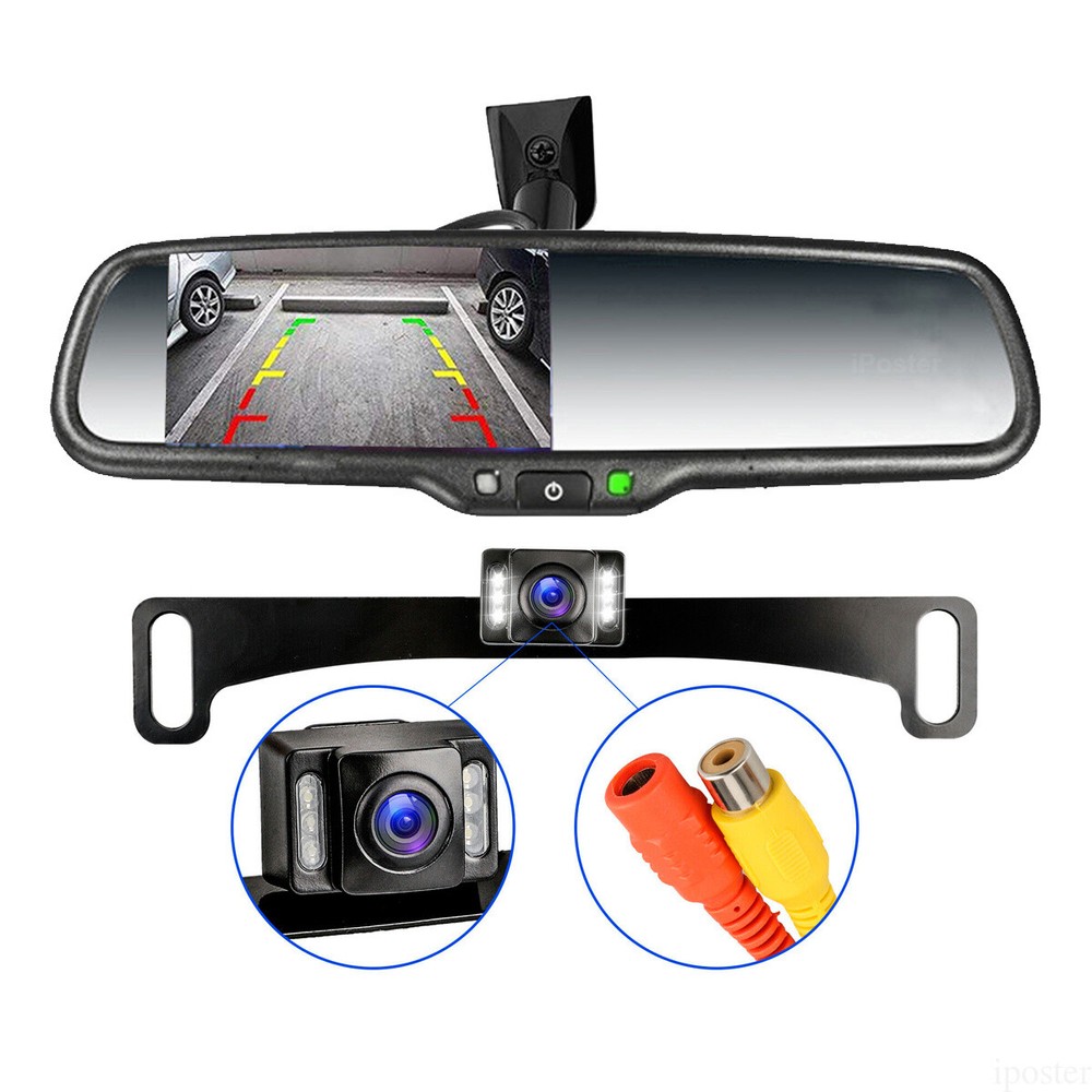 4.3″ Car Rear View Mirror Monitor with Bracket+Steel Backup Camera 12v For Car