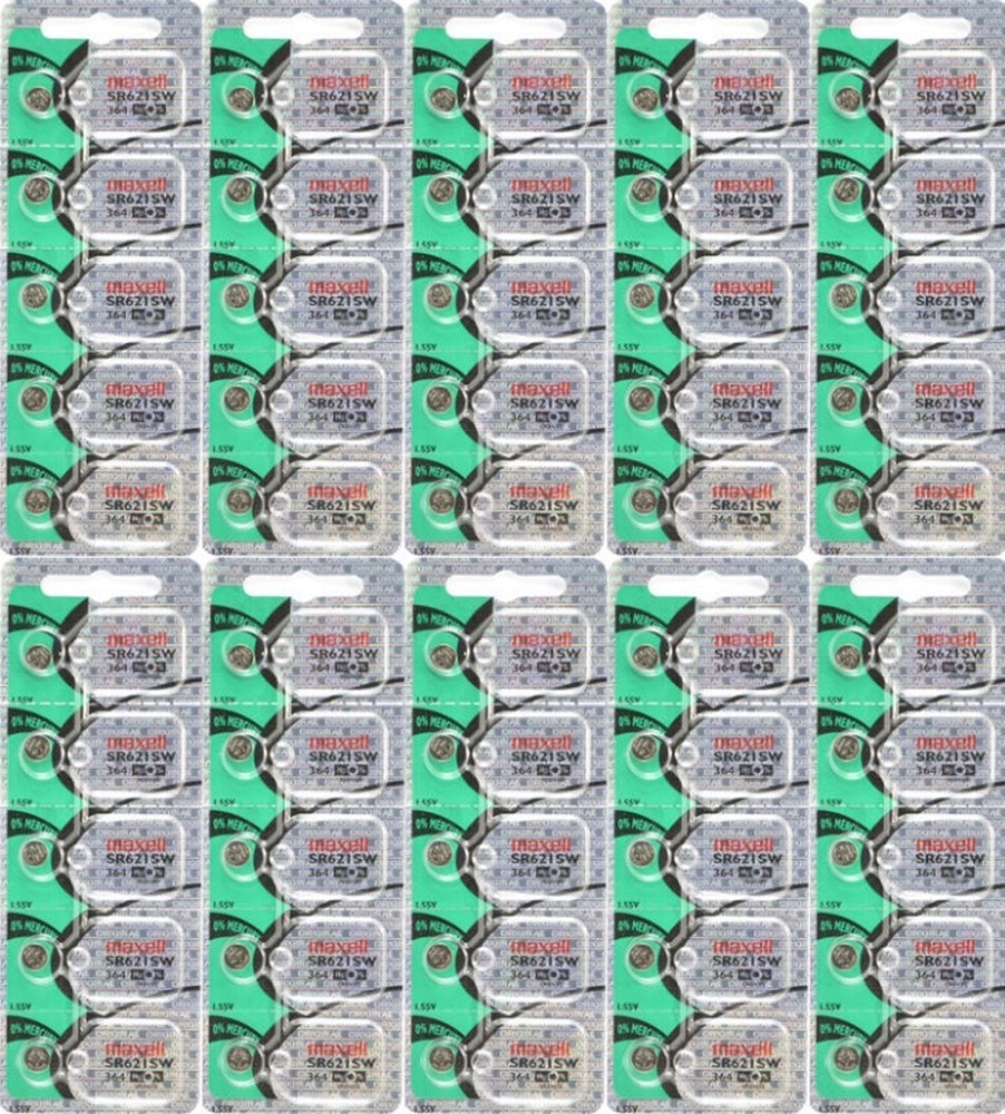 Fifty (50) Maxell 364 SR621SW Silver Oxide Watch Batteries FREE SHIP EXP 2028