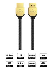8K HDMI 2.1 UHD Cable HDTV 3D 2160P HDR 120Hz 48Gbps Dolby HDCP 2.2 RGB 4:4:4