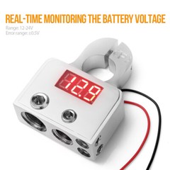 Heavy Duty 2x Car Battery Terminal Clamps Voltmeter Fit SAE Top Post 0/4/8 Gauge