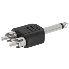 6.35mm Mono Plug to 2 RCA Plug Adapter 1/4″ to Two RCA Audio Splitter Converter