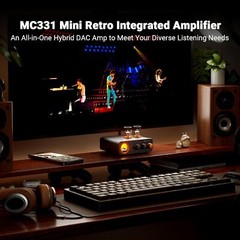 Fosi Audio MC331 Tube DAC Integrated Amplifier, 2CH Home Audio Stereo Power Amp