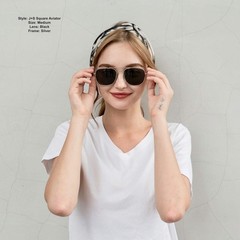 J+S Premium Military Style Classic Medium 58mm, Silver Frame/Black Lens