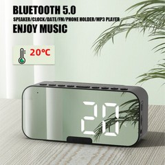 Wireless Bluetooth Speaker Alarm Clock MP3 Player FM Radio Phone Holder Stand US