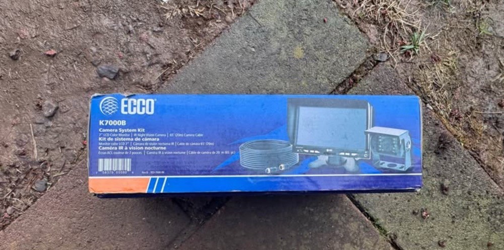ECCO K7000B 7″ LCD Wired Rear View Camera Kit with Monitor for Universal