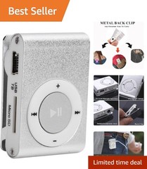 Durable Back Clip MP3 Player – Bluetooth, 8GB, Perfect for Travel & Exercise