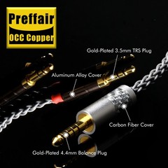 Customized Plug to Dual 2.5mm 8Core Headphone Upgrade Cable for Hifiman 300 he6