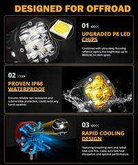 8Pcs AUXBEAM 3″ LED Driving Pods Work Light Bar Spot Fog Offroad Ditch Lights