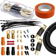 STX Audio 0 Gauge Amplifier Wiring Kit with 200A, 250A ANL Fuse & RCA 8000W