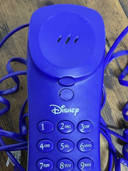 Disney Tinkerbell Trim Line Corded Home Phone Land Line with purple cord Unteste