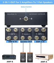 P2 21-IN-12-OUT Amplifier Speaker Switcher – 2-in-1 Audio Selector Splitter