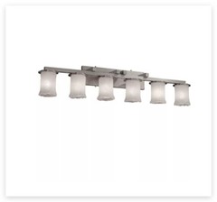 Justice Design GLA-8786-16-WHTW-NCKL Veneto Luce 6 Light 45 inch Brushed Nickel