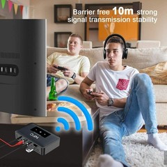 Bluetooth 5.0 Receiver Transmitter Wireless 3.5mm AUX NFC to 2 RCA Audio Adapter