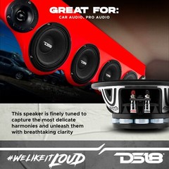 DS18 6XL650N-4 PRO 6.5″ Neodymium Rings Mid-Range Loudspeaker 650 Watts 4-Ohm