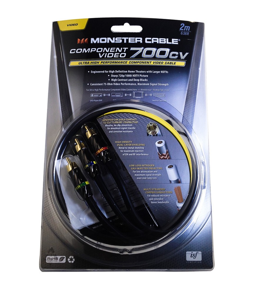 Monster Cable 700cv Ultra High Performance Component Video Cables – 2M (6.5 Ft)