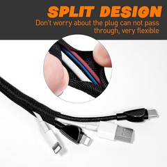 5-50FT Self Wrapping Braided Split Wire Loom Cable Sleeve Harness Management Lot
