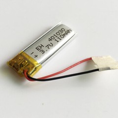 2PCS 3.7V 110mAh 401030 Li-Po Rechargeable Battery For Mp3 bluetooth Headset GPS