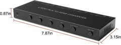 NEW 4 Port RCA to HDMI Converter 1080P AV CVBS Switch 4:3 16:9 Remote
