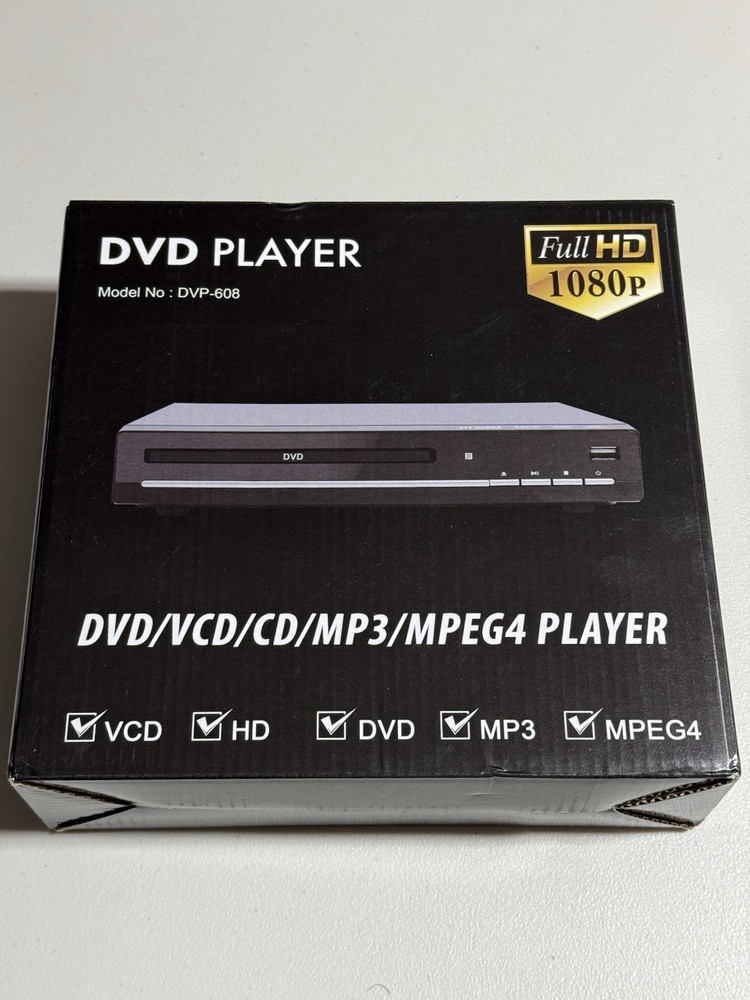 DVP-608 DVD Player Compatible with DVD/CD/MP3/MPEG4 Discs, Adjustable Screen