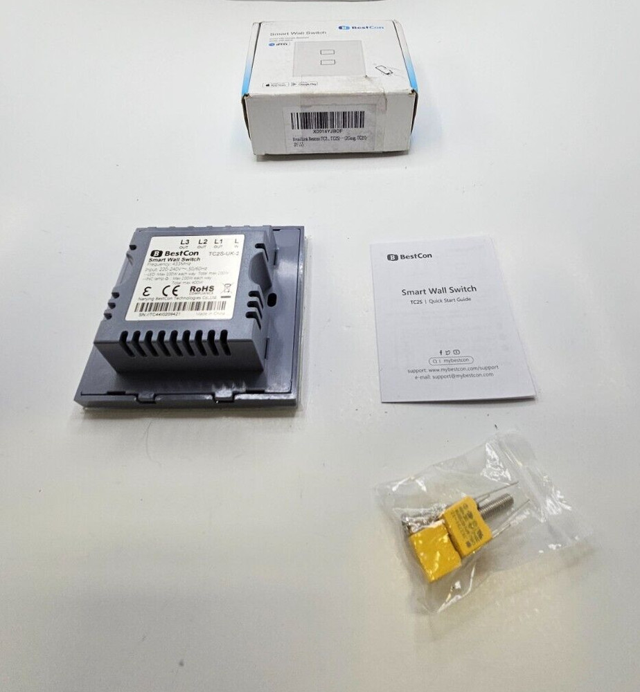 Bestcon TC2S-UK-2 Smart Wall Switch Standard 220-240V 433Mhz 50/60Hz