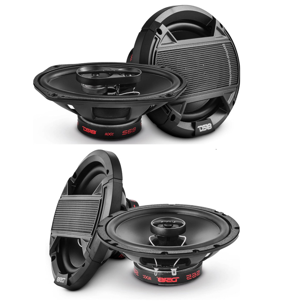DS18 2x 6×9″ + 2x 6.5″ Coaxial Speakers, Grills Included – 4 Speakers