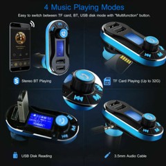 Car Wireless FM Transmitter MP3 Player Aux Kit 2 USB Charger Hands-Free w/Remote