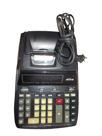 Ativa AT-P3000 12-digit 2 color printing Calculator