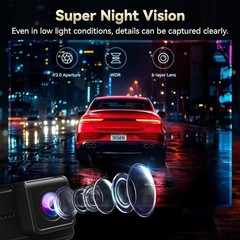 REDTIGER Dash Camera 4K Front and Rear Dash Cam Built-In WiFi & GPS, App control