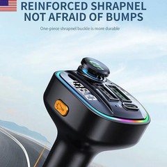 Bluetooth FM Transmitter Car Adapter Hands Free Radio USB Charger AUX Audio