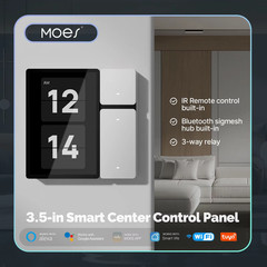 Tuya Wifi Smart Control Panel 3.5″ Touch Screen, 3 Relays & Buttons, IR Remote,
