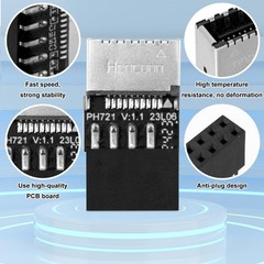 USB 2.0 to USB 3.2 Gen 1 Header Adapter Front Panel Connector Motherboard 9Pin t
