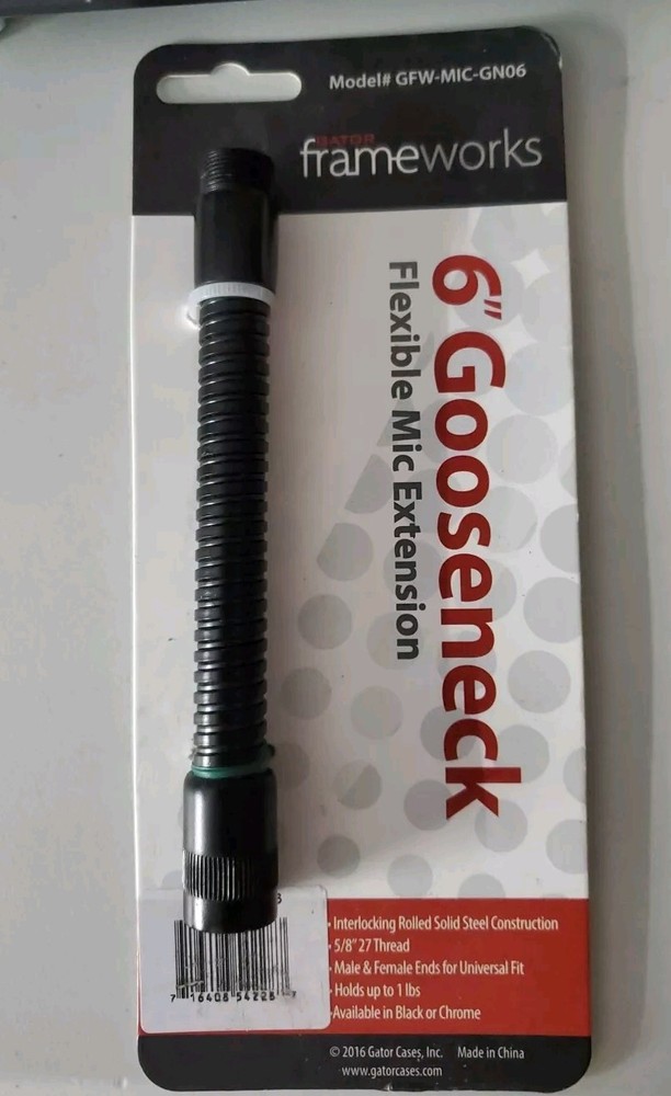 Gator Frameworks GFW-MIC-GN6 Flexible 6 Inch Microphone Gooseneck 5/8″ 27 Thread
