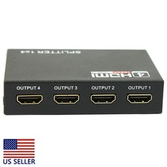 1 in 4 out 4 Port 4k Full HD HDMI Splitter Hub Repeater Amplifier 3d USA