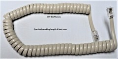 Ivory Cablesys Handset Cord Vintage Phone 2500IV 2554IV Curly Receiver Short