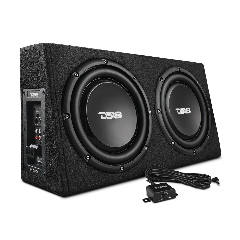 DS18 PU210A Amplified Dual 10″ Subwoofer Shallow Enclosure For Pick-Up Trucks