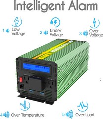 Power Inverter 3000 W 6000 Watt 12V DC to 110V 120V AC LCD Cable Car RV EDECOA