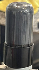 (1) 6K6GT SYLVANIA USA, PAINTED GREY GLASS. TESTED STRONG.