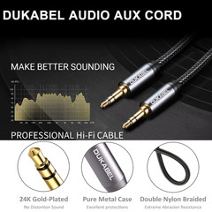 3.5Mm AUX Cable Nylon Braided Male to Male Stereo Audio Cord (4 Feet / 1.2 M)