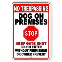 Beware Of Dog Metal Sign Dog Will Bite Security Keep Out Warning Do Not Enter