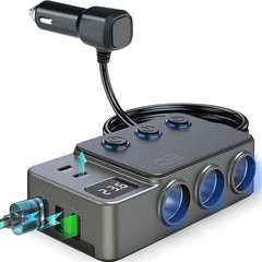 30W 8-in-1 Car Charger Cigarette Lighter Splitter Adapter Fast USB/C QC PD