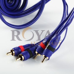 6 foot Blue RCA Audio Cable Male to Male with Amplifier Turn on/off wire