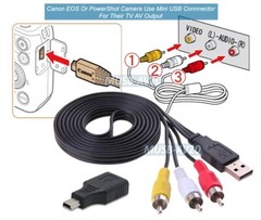 USB Mini USB To 3 RCA AV Input Output Adapter Cable For STB Camera TV Stick