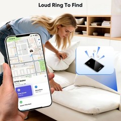 2 Pack Apple Find My Wallet Tracker Card Slim Bluetooth Luggage Finder iOS MFi