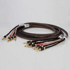 Pair Bi-wire HiFi Speaker Cable 24 Strand 7N OCC Copper Audio Loudspeaker Cord